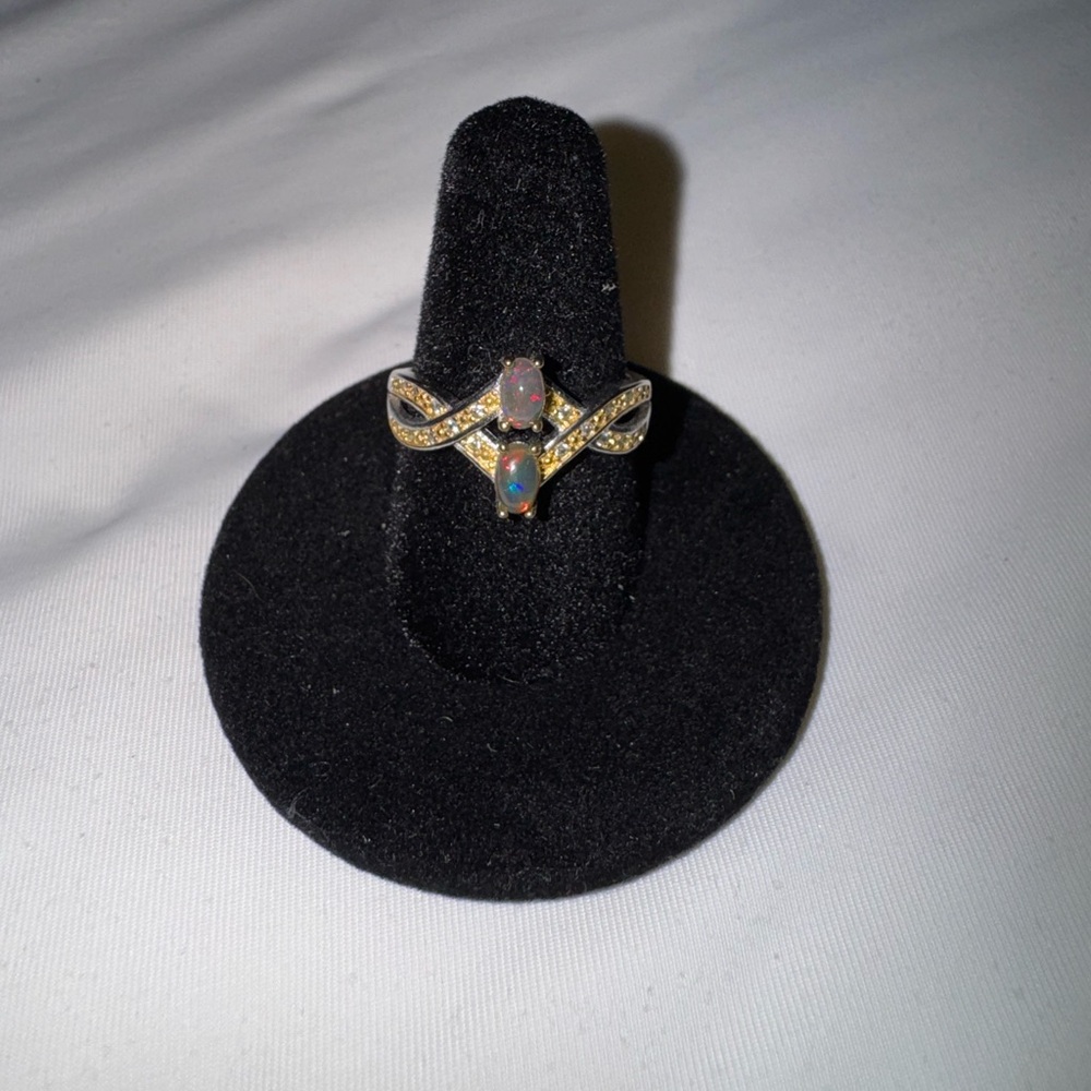 Genuine Fire Pink/Blue Opal Ring